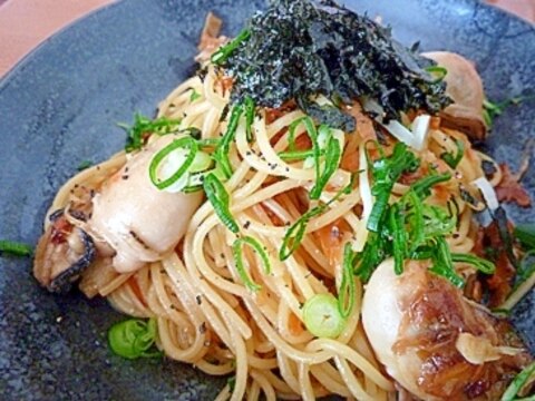 大粒冷凍牡蠣で!!バター醤油パスタ